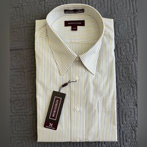 Nordstrom Men's Dress Shirt - Cream and White Stripes